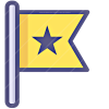 Flag 1 Star icon